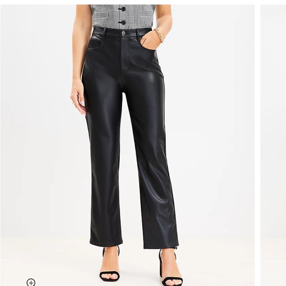 Loft five Pocket Straight Pants in Faux Leather